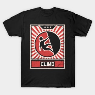 CLIMB – Vintage Style Propaganda Poster T-Shirt